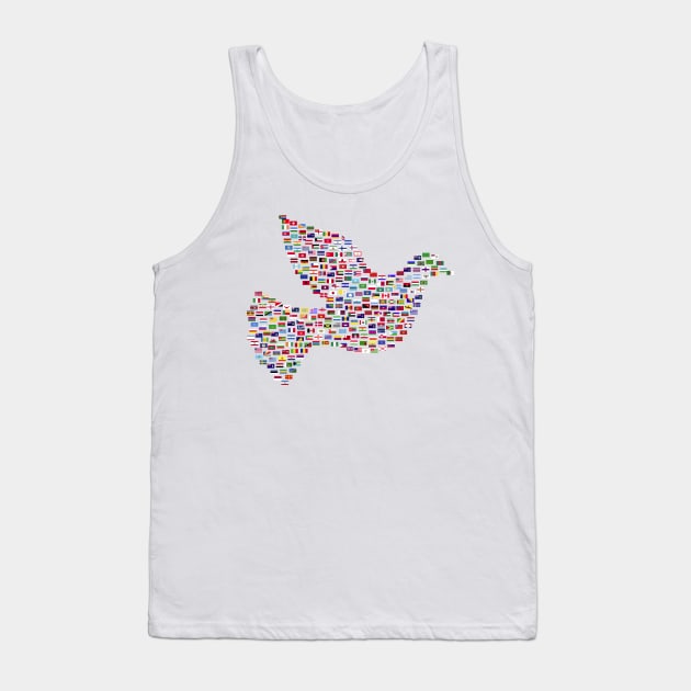 International Day of Peace - Flags of the World - Peace Dove Tank Top by Sanu Designs